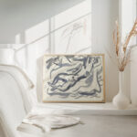 Ontwerp voor een vignet naakte vrouw en paard met op de achtergrond de zee 1891 Leo Gestel 4 mockup