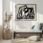 Ontwerp voor een vignet voorstelling met drie koeien 1891 Leo Gestel 5 mockup