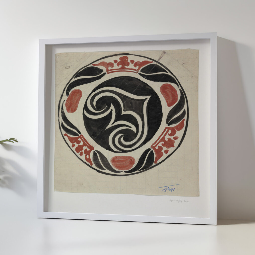 Ontwerp voor gedenkbord bij inhuldiging van koningin Wilhelmina in 1898 1898 Carel Adolph Lion Cachet 1 5 mockup