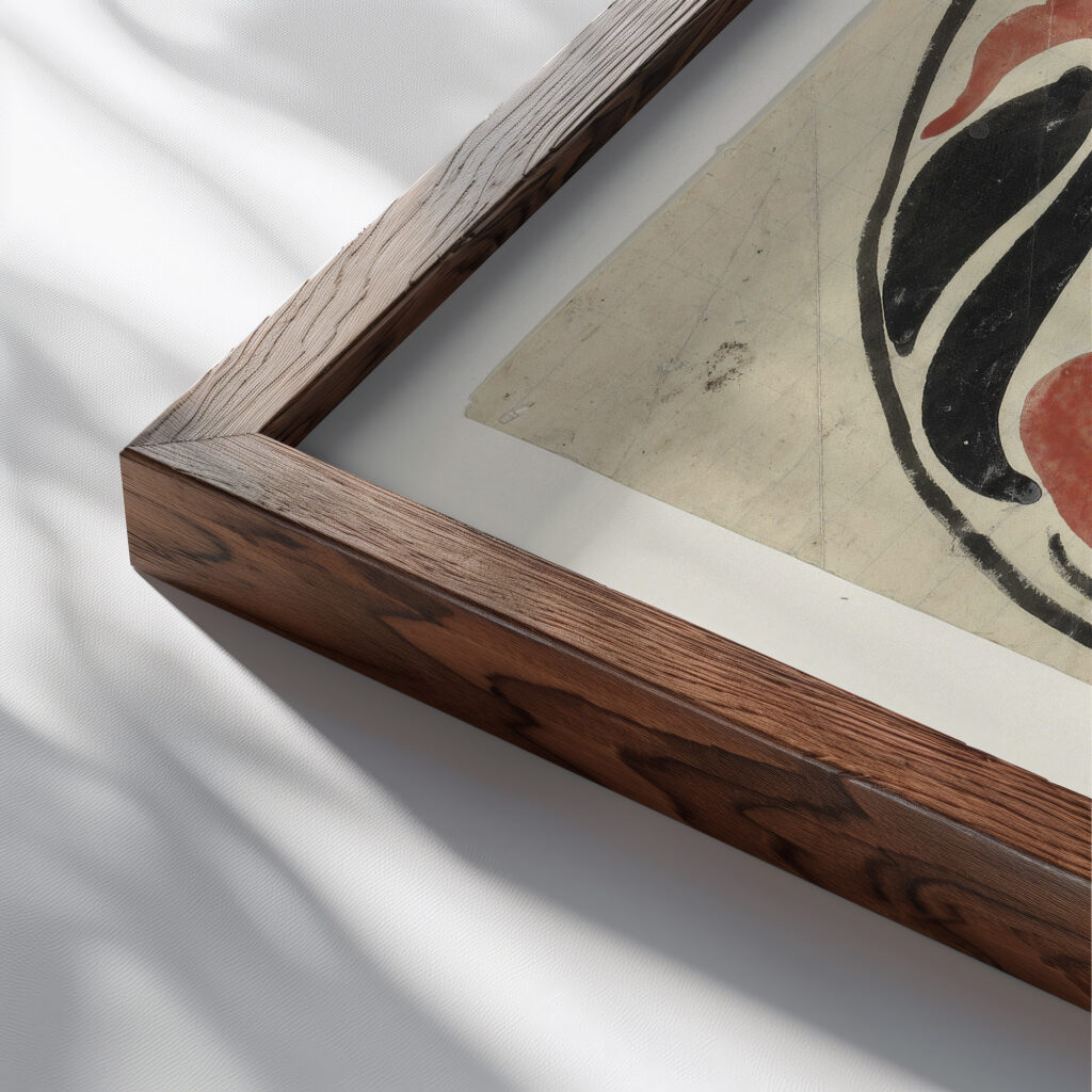 Ontwerp voor gedenkbord bij inhuldiging van koningin Wilhelmina in 1898 1898 Carel Adolph Lion Cachet 1 close up dark wood mockup