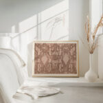 Ontwerp voor geschoren trijp vak vullingen en stoelbekleding van Ss. Johan de Wit zeemeerminnen 1874 Carel Adolph Lion Cachet 4 mockup