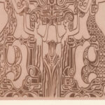 Ontwerp voor geschoren trijp vak vullingen en stoelbekleding van Ss. Johan de Wit zeemeerminnen 1874 Carel Adolph Lion Cachet 8 mockup