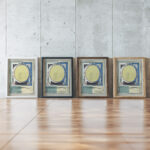 Ontwerp voor kamerversiering met een paneel met centraal een gele ovaal 1767 1823 Abraham Meertens framed posters mockup