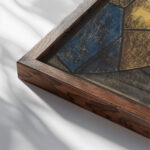 Ontwerp voor raam in het Noordertransept in de Dom te Utrecht 11 ca. 1878 1938 Richard Nicolaus Roland Holst close up dark wood mockup