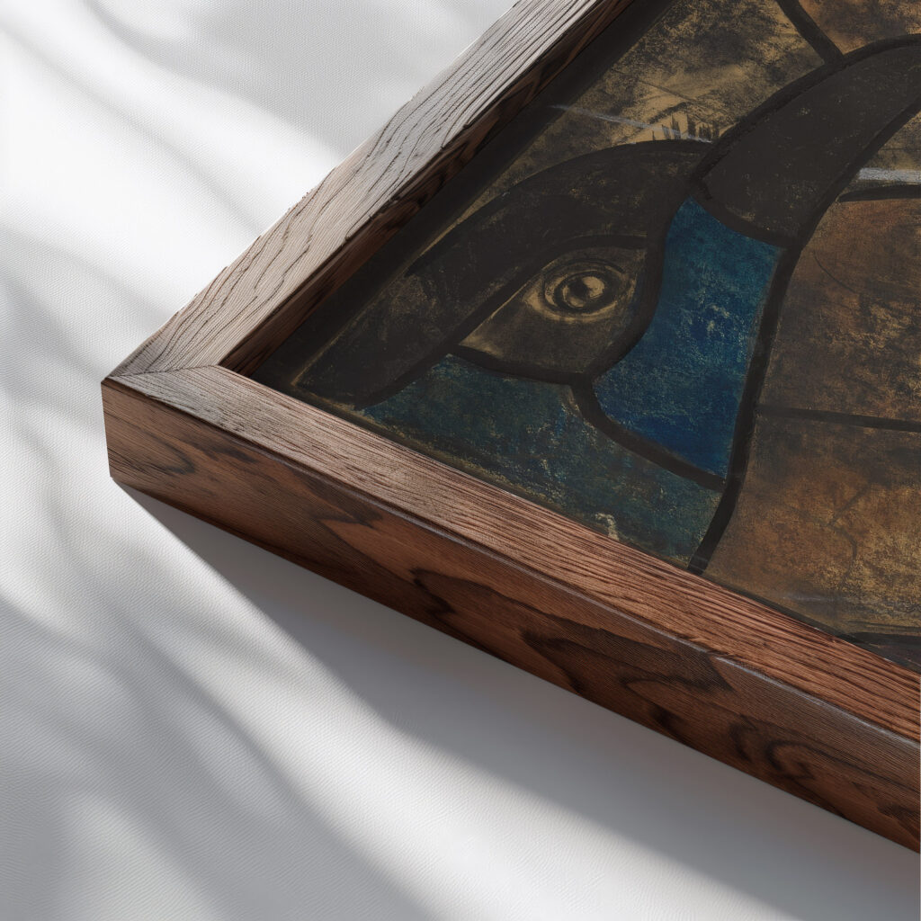 Ontwerp voor raam in het Noordertransept in de Dom te Utrecht 12 ca. 1878 1938 Richard Nicolaus Roland Holst close up dark wood mockup