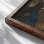 Ontwerp voor raam in het Noordertransept in de Dom te Utrecht 12 ca. 1878 1938 Richard Nicolaus Roland Holst close up dark wood mockup