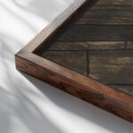 Ontwerp voor raam in het Noordertransept in de Dom te Utrecht 17 ca. 1878 1938 Richard Nicolaus Roland Holst close up dark wood mockup