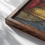 Ontwerp voor raam in het Noordertransept in de Dom te Utrecht 2 ca. 1878 1938 Richard Nicolaus Roland Holst close up dark wood mockup