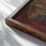 Ontwerp voor raam in het Noordertransept in de Dom te Utrecht 22 ca. 1878 1938 Richard Nicolaus Roland Holst close up dark wood mockup