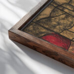 Ontwerp voor raam in het Noordertransept in de Dom te Utrecht 23 ca. 1878 1938 Richard Nicolaus Roland Holst close up dark wood mockup