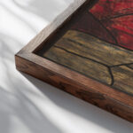 Ontwerp voor raam in het Noordertransept in de Dom te Utrecht 29 ca. 1878 1938 Richard Nicolaus Roland Holst close up dark wood mockup