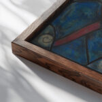 Ontwerp voor raam in het Noordertransept in de Dom te Utrecht 31 ca. 1878 1938 Richard Nicolaus Roland Holst close up dark wood mockup