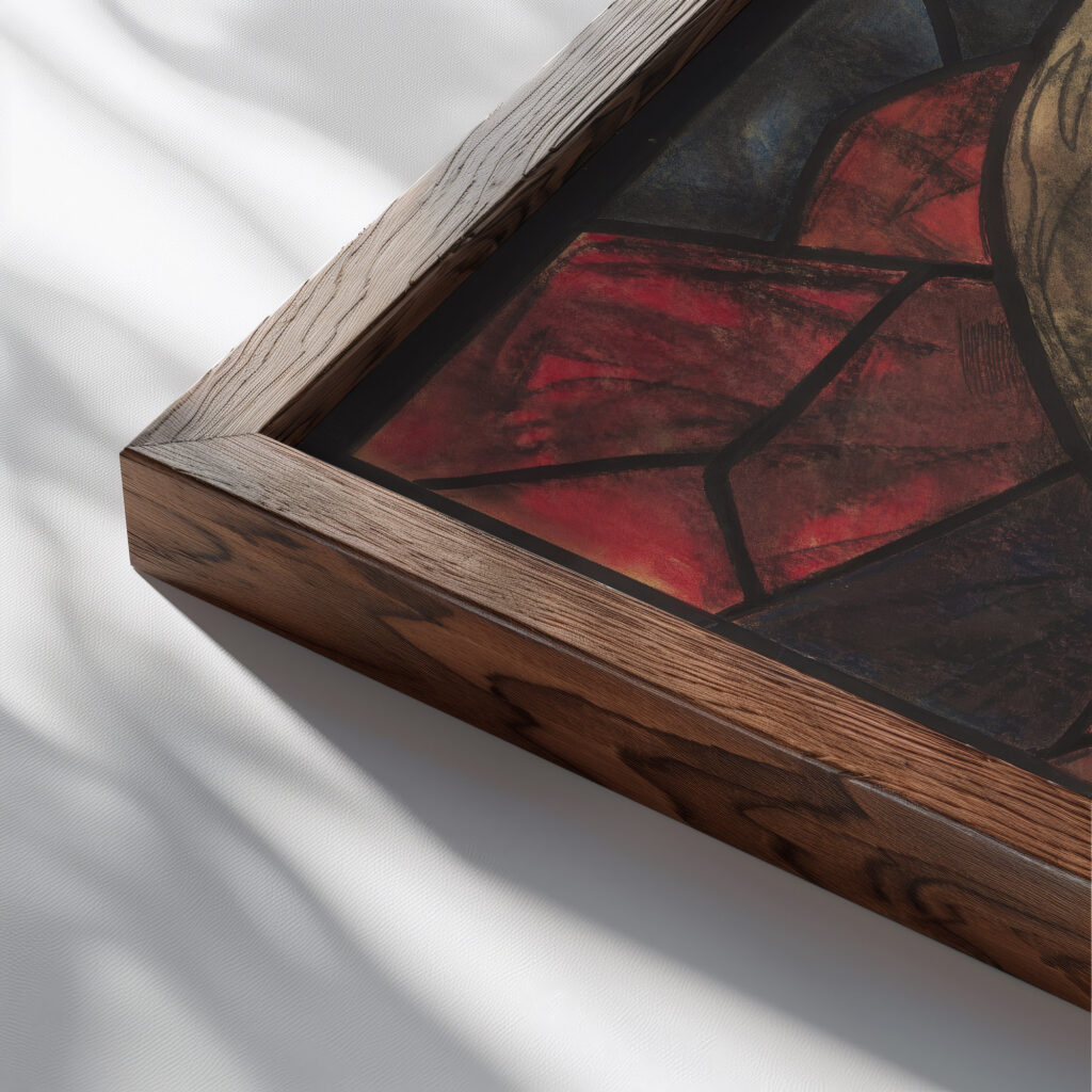 Ontwerp voor raam in het Noordertransept in de Dom te Utrecht 32 ca. 1878 1938 Richard Nicolaus Roland Holst close up dark wood mockup