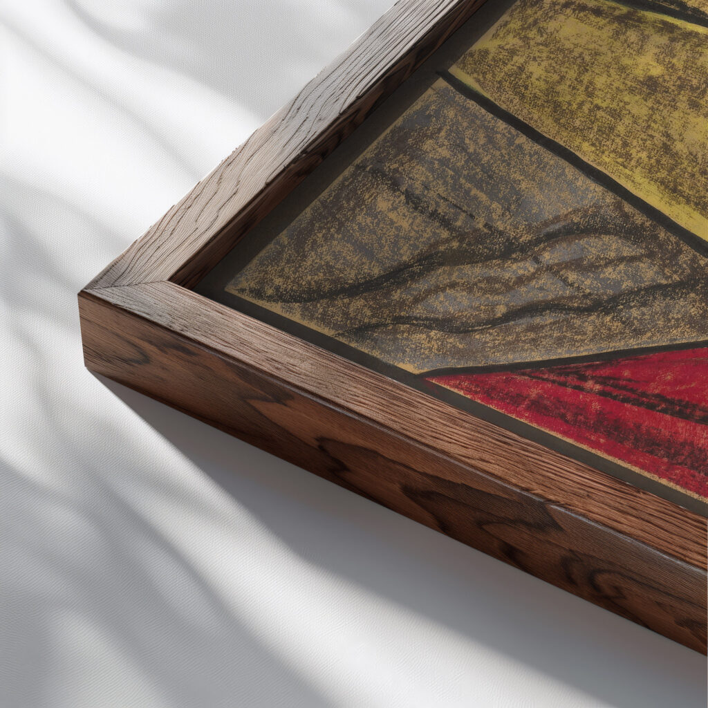 Ontwerp voor raam in het Noordertransept in de Dom te Utrecht 35 ca. 1878 1938 Richard Nicolaus Roland Holst close up dark wood mockup