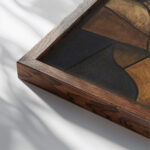 Ontwerp voor raam in het Noordertransept in de Dom te Utrecht 36 ca. 1878 1938 Richard Nicolaus Roland Holst close up dark wood mockup