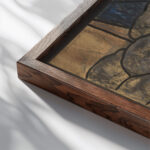 Ontwerp voor raam in het Noordertransept in de Dom te Utrecht 37 ca. 1878 1938 Richard Nicolaus Roland Holst close up dark wood mockup