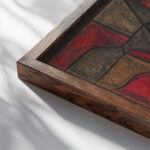 Ontwerp voor raam in het Noordertransept in de Dom te Utrecht 38 ca. 1878 1938 Richard Nicolaus Roland Holst close up dark wood mockup