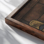 Ontwerp voor raam in het Noordertransept in de Dom te Utrecht 41 ca. 1878 1938 Richard Nicolaus Roland Holst close up dark wood mockup