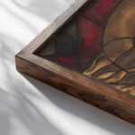 Ontwerp voor raam in het Noordertransept in de Dom te Utrecht 47 ca. 1878 1938 Richard Nicolaus Roland Holst close up dark wood mockup