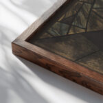 Ontwerp voor raam in het Noordertransept in de Dom te Utrecht 49 ca. 1878 1938 Richard Nicolaus Roland Holst close up dark wood mockup