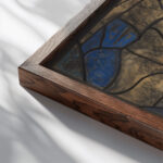 Ontwerp voor raam in het Noordertransept in de Dom te Utrecht 53 ca. 1878 1938 Richard Nicolaus Roland Holst close up dark wood mockup