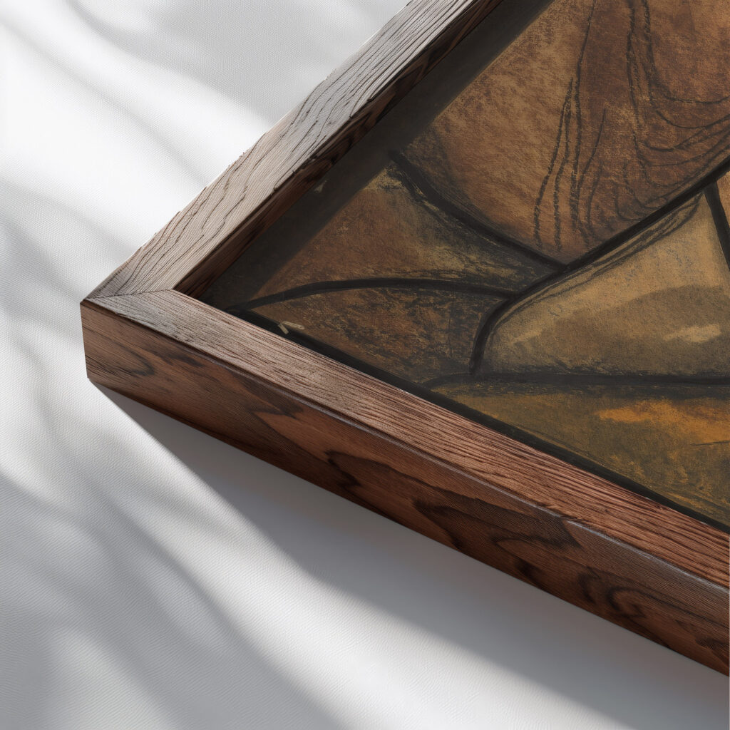 Ontwerp voor raam in het Noordertransept in de Dom te Utrecht 55 ca. 1878 1938 Richard Nicolaus Roland Holst close up dark wood mockup