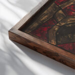 Ontwerp voor raam in het Noordertransept in de Dom te Utrecht 59 ca. 1878 1938 Richard Nicolaus Roland Holst close up dark wood mockup