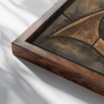 Ontwerp voor raam in het Noordertransept in de Dom te Utrecht 6 ca. 1878 1938 Richard Nicolaus Roland Holst close up dark wood mockup