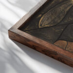 Ontwerp voor raam in het Noordertransept in de Dom te Utrecht 8 ca. 1878 1938 Richard Nicolaus Roland Holst close up dark wood mockup