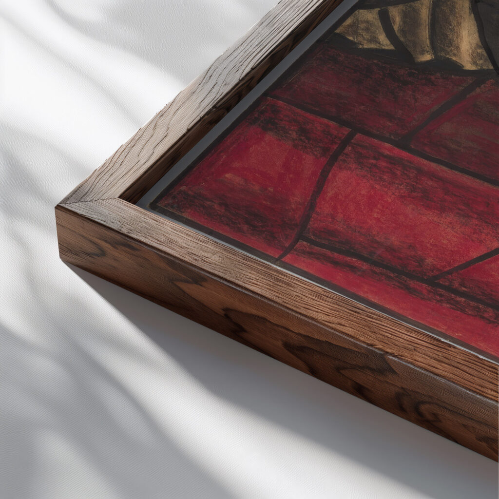 Ontwerp voor raam in het Noordertransept in de Dom te Utrecht 9 ca. 1878 1938 Richard Nicolaus Roland Holst close up dark wood mockup