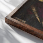 Ontwerp voor raam in het Noordertransept in de Dom te Utrecht ca. 1878 1938 Richard Nicolaus Roland Holst close up dark wood mockup