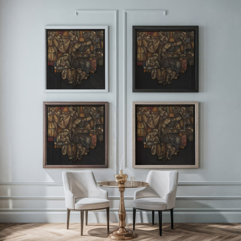 Ontwerp voor raam in het Stadhuis in Amsterdam 1930 Richard Nicolaus Roland Holst framed posters mockup