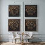 Ontwerp voor raam in het Stadhuis in Amsterdam 1930 Richard Nicolaus Roland Holst framed posters mockup