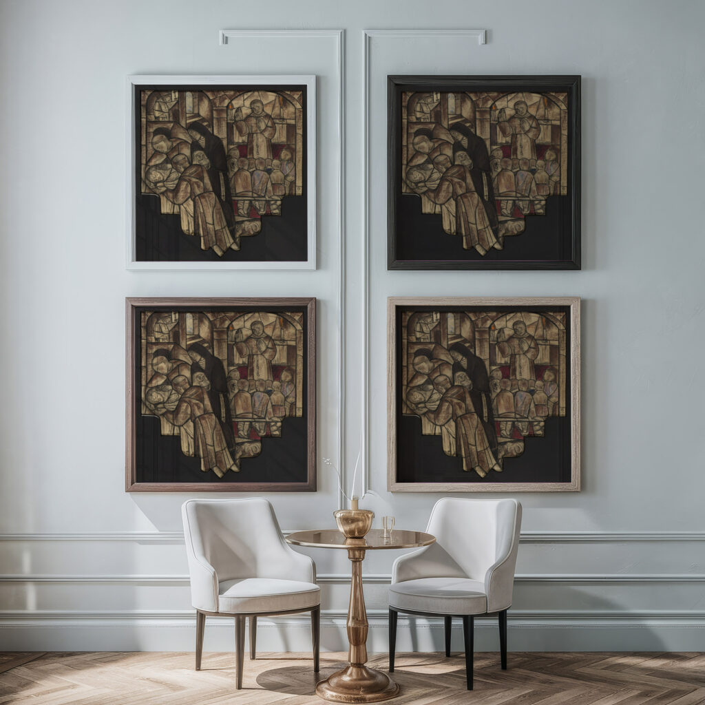 Ontwerp voor raam in het Stadhuis in Amsterdam 3 1930 Richard Nicolaus Roland Holst framed posters mockup