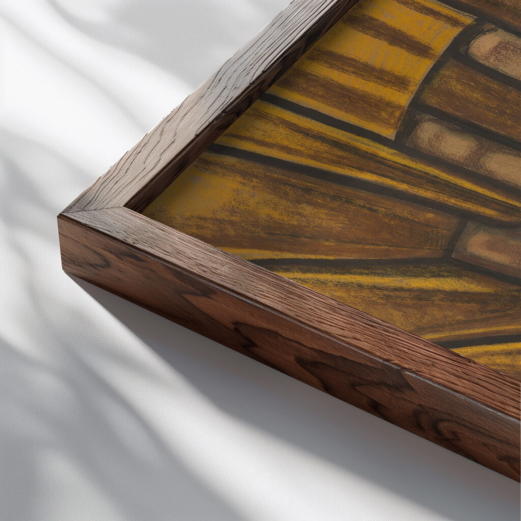Ontwerp voor raam in het Zuidertransept van de Dom te Utrecht 1850 2000 Richard Nicolaus Roland Holst close up dark wood mockup