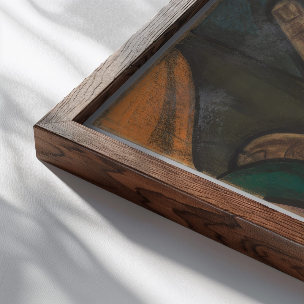 Ontwerp voor raam in het Zuidertransept van de Dom te Utrecht 2 1850 2000 Richard Nicolaus Roland Holst close up dark wood mockup