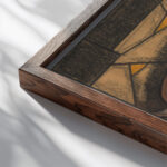 Ontwerp voor raam in het Zuidertransept van de Dom te Utrecht 3 1850 2000 Richard Nicolaus Roland Holst close up dark wood mockup