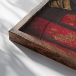 Ontwerp voor raam in het Zuidertransept van de Dom te Utrecht 5 ca. 1878 1938 Richard Nicolaus Roland Holst close up dark wood mockup