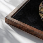 Ontwerp voor raam in het postkantoor te Utrecht 1923 Richard Nicolaus Roland Holst close up dark wood mockup