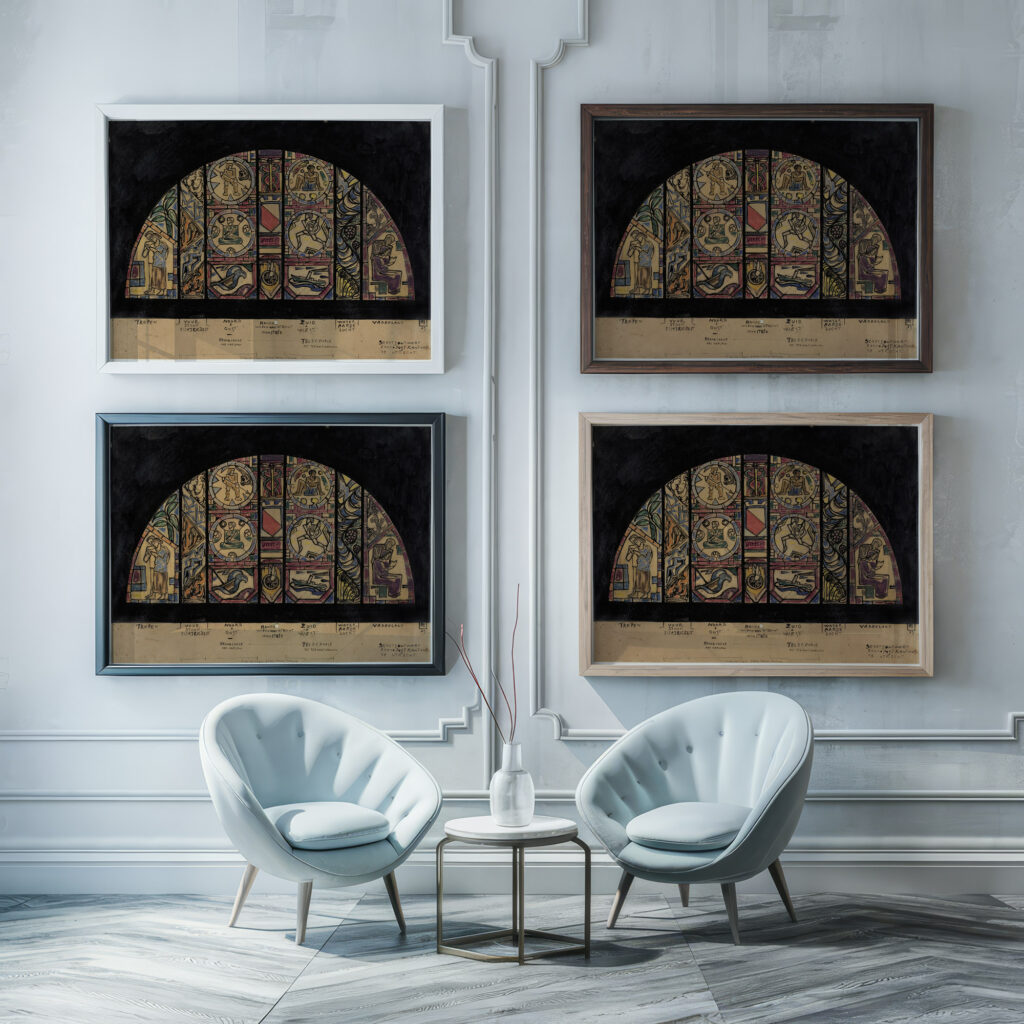 Ontwerp voor raam in het postkantoor te Utrecht 1923 Richard Nicolaus Roland Holst framed posters mockup