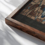 Ontwerp voor raam met wapen in het stadhuis te Amsterdam 1878 1938 Richard Nicolaus Roland Holst close up dark wood mockup