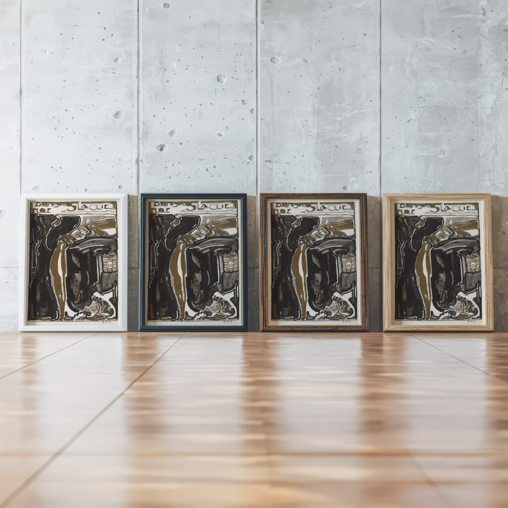 Ontwerp voor reclame voor Delftsche Slaolie 1906 Reijer Stolk framed posters mockup
