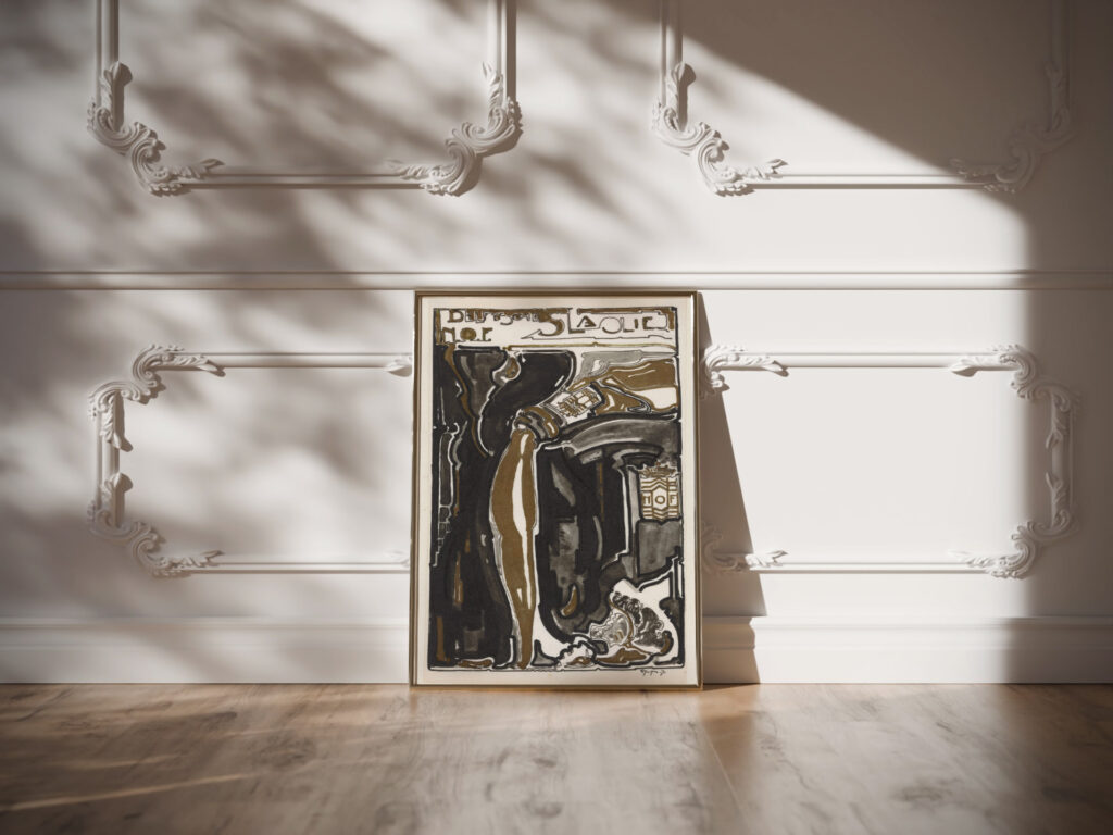 Ontwerp voor reclame voor Delftsche Slaolie 1906 Reijer Stolk video mockup