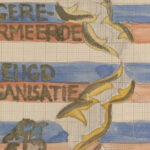 Ontwerp voor vaandel van de Bond voor Gereformeerde Jeugdorganisatie 1874 Carel Adolph Lion Cachet 8 mockup