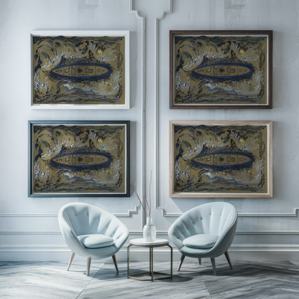 Ontwerp voor vignet van de Koninklijke Paketvaart Maatschappij 1874 Carel Adolph Lion Cachet 1 framed posters mockup