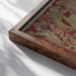 Ontwerp voor vignet van de Koninklijke Paketvaart Maatschappij 1874 Carel Adolph Lion Cachet 2 close up dark wood mockup