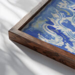 Ontwerp voor vignet van de Koninklijke Paketvaart Maatschappij 1874 Carel Adolph Lion Cachet 3 close up dark wood mockup