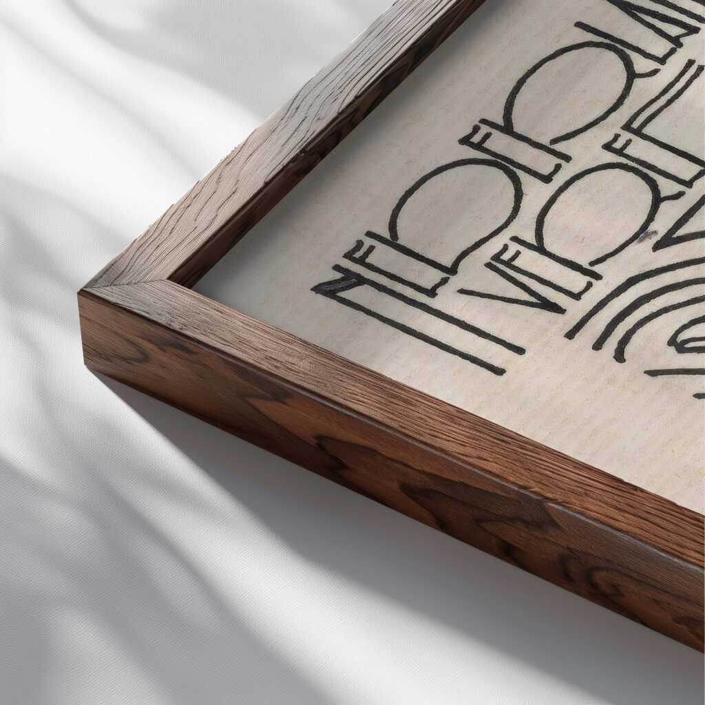 Ontwerp voor vignet voor Nederlandsche Vereeniging tot Bescherming van Dieren 1906 Reijer Stolk 1 close up dark wood mockup