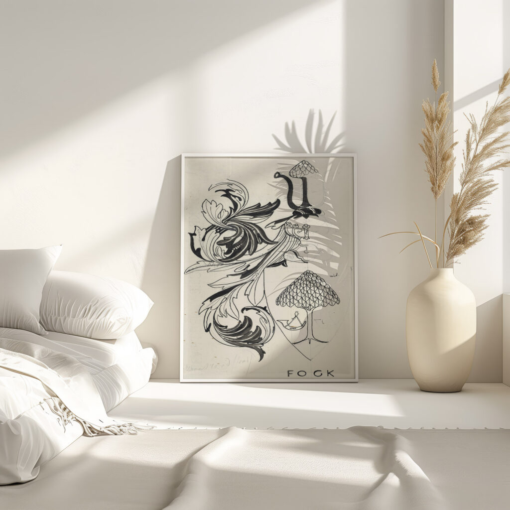 Ontwerp voor wapenschild voor Fock 1874 Carel Adolph Lion Cachet 4 mockup