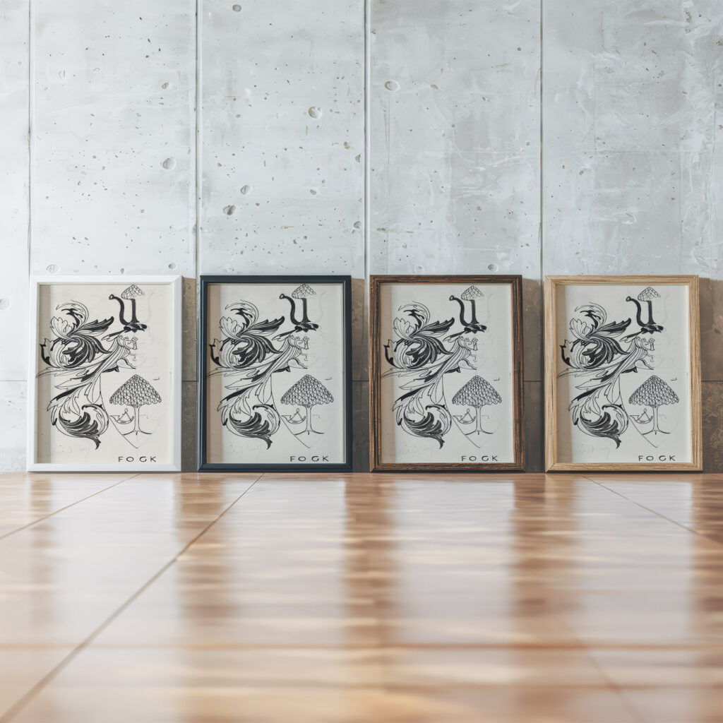 Ontwerp voor wapenschild voor Fock 1874 Carel Adolph Lion Cachet framed posters mockup